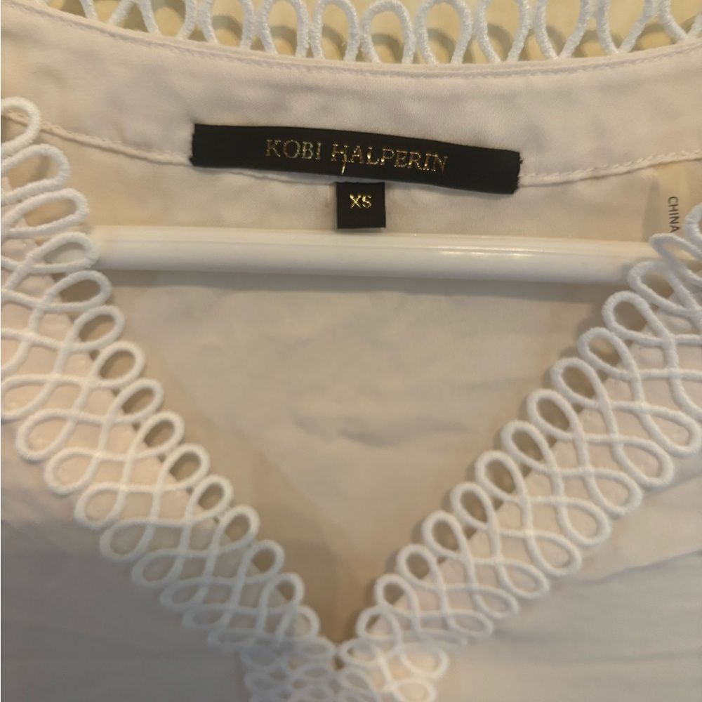 Kobi Halperin White Blouse with Lace Detail - Picture 7 of 9
